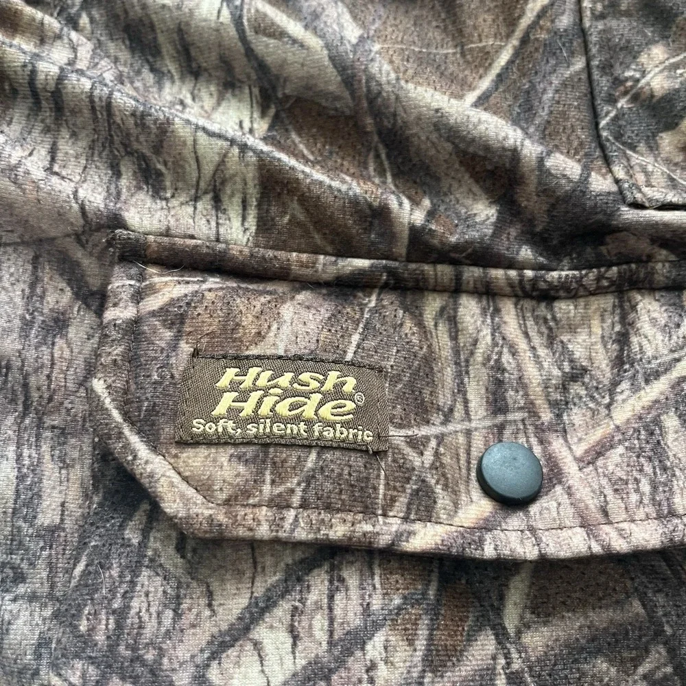 Gamehide Hunting Jacket Mens S Mossy Oak Break-Up Snap Button Zipper Hush Hide